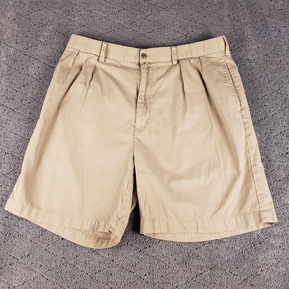 Ralph Lauren Polo Golf‎ Shorts Mens 38 Khaki Classic Pleated Crest 8" Relaxed